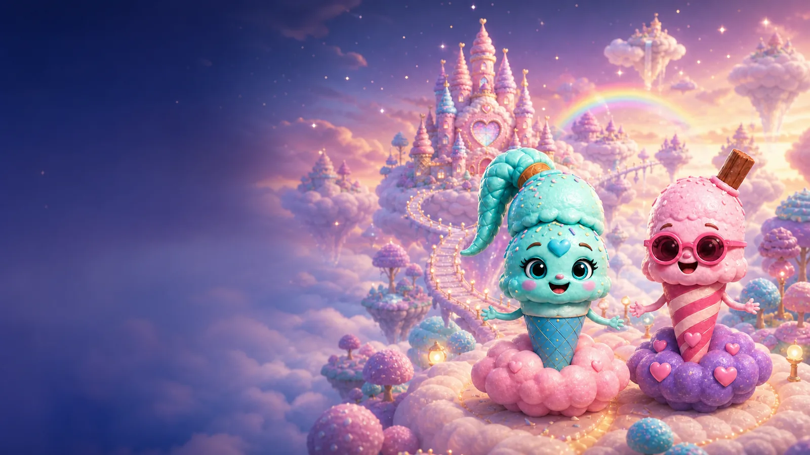 Eevie and Rosie overlooking Cloucream Kingdom