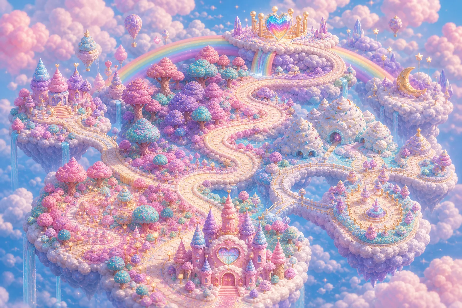 A magical tabletop view of Cloucream Kingdom